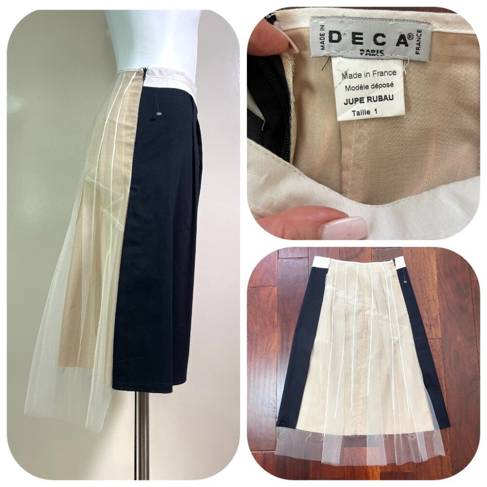 New Deca made in France 2 face asymmetric Colorblock skirt